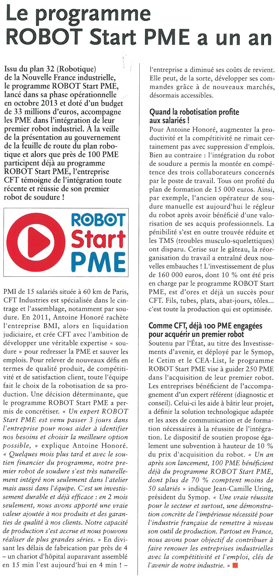 ROBOT start PME