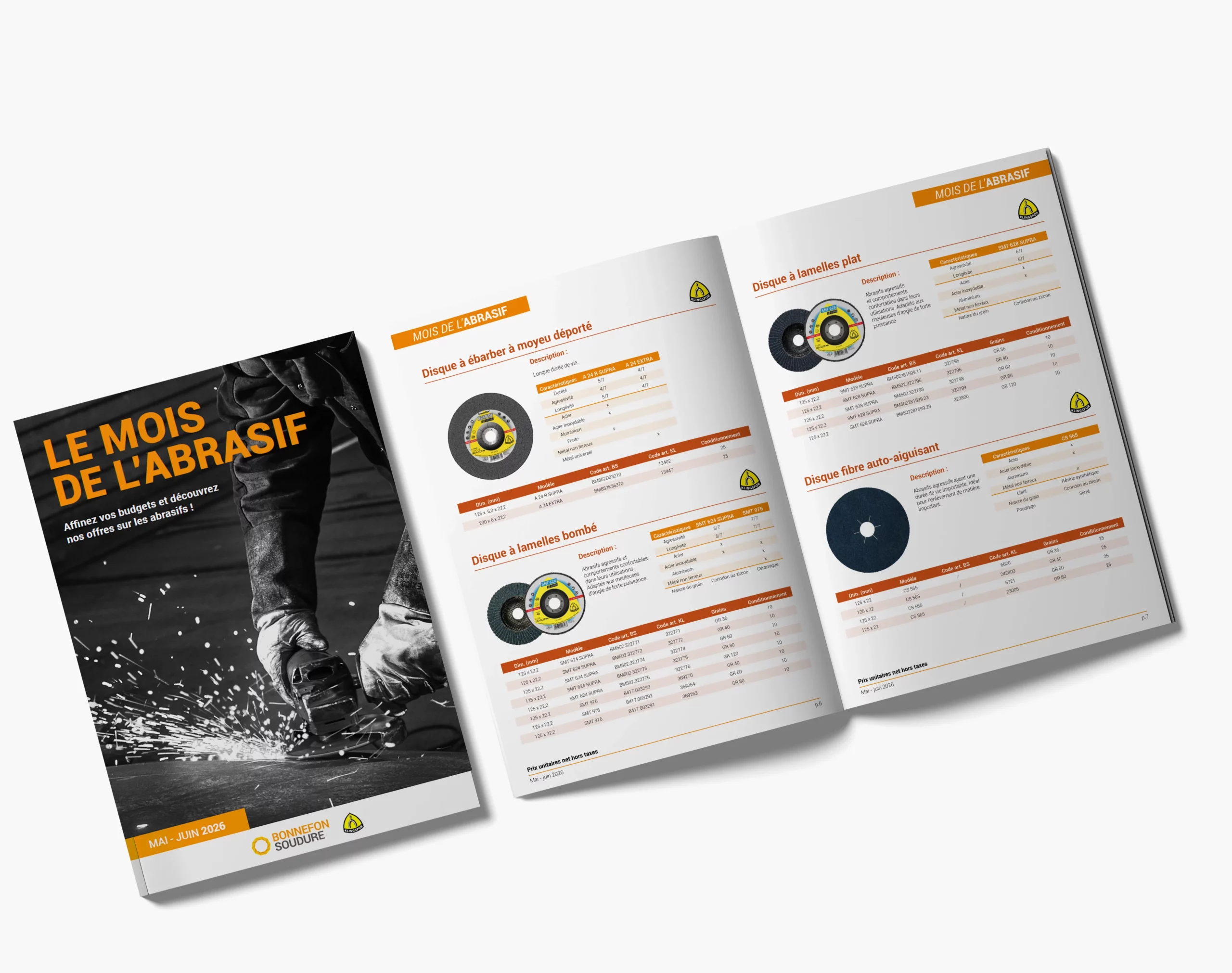 Brochure marketing produits abrasifs BONNEFON SOUDURE