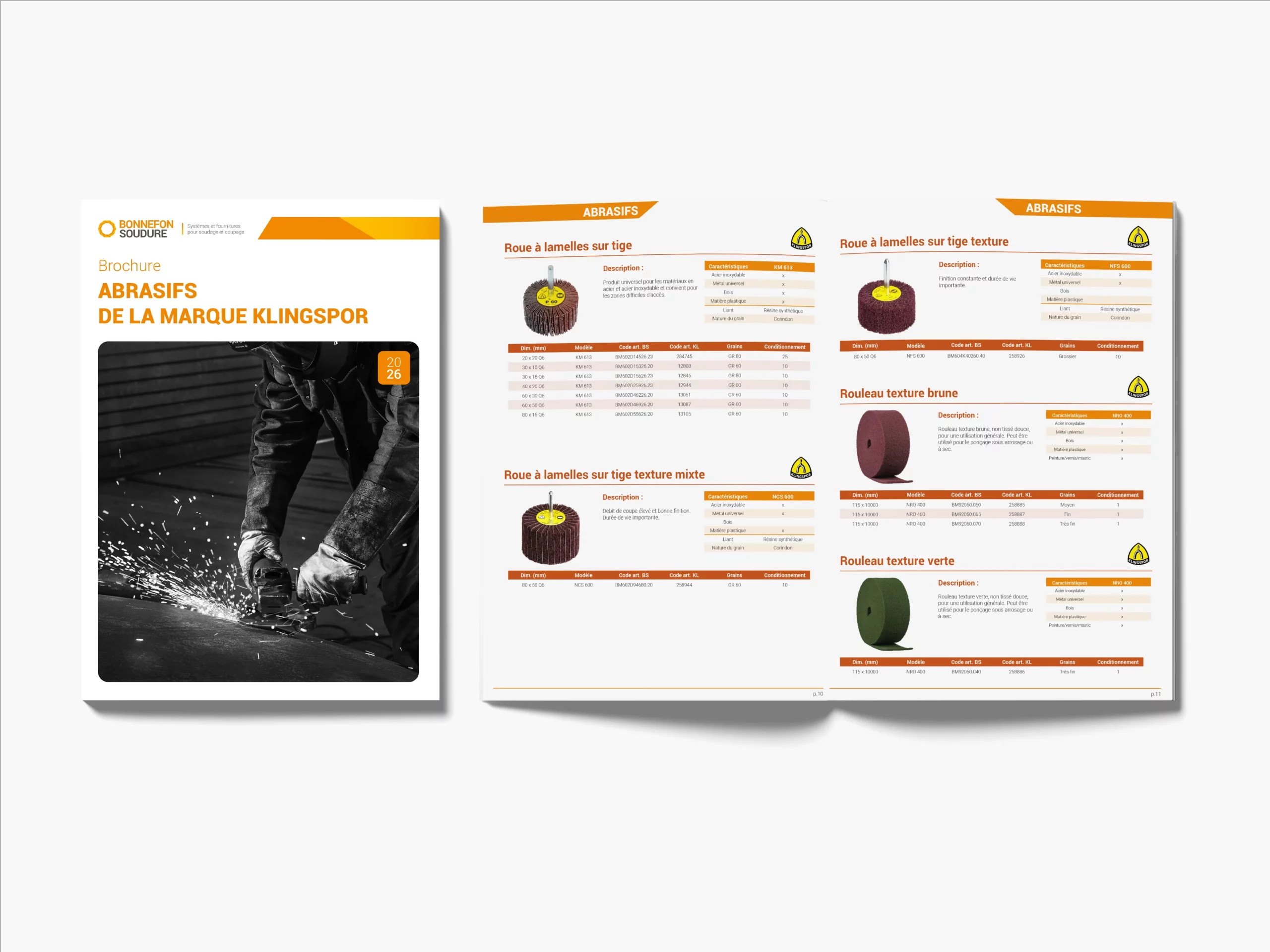Brochure marketing produits abrasifs BONNEFON SOUDURE