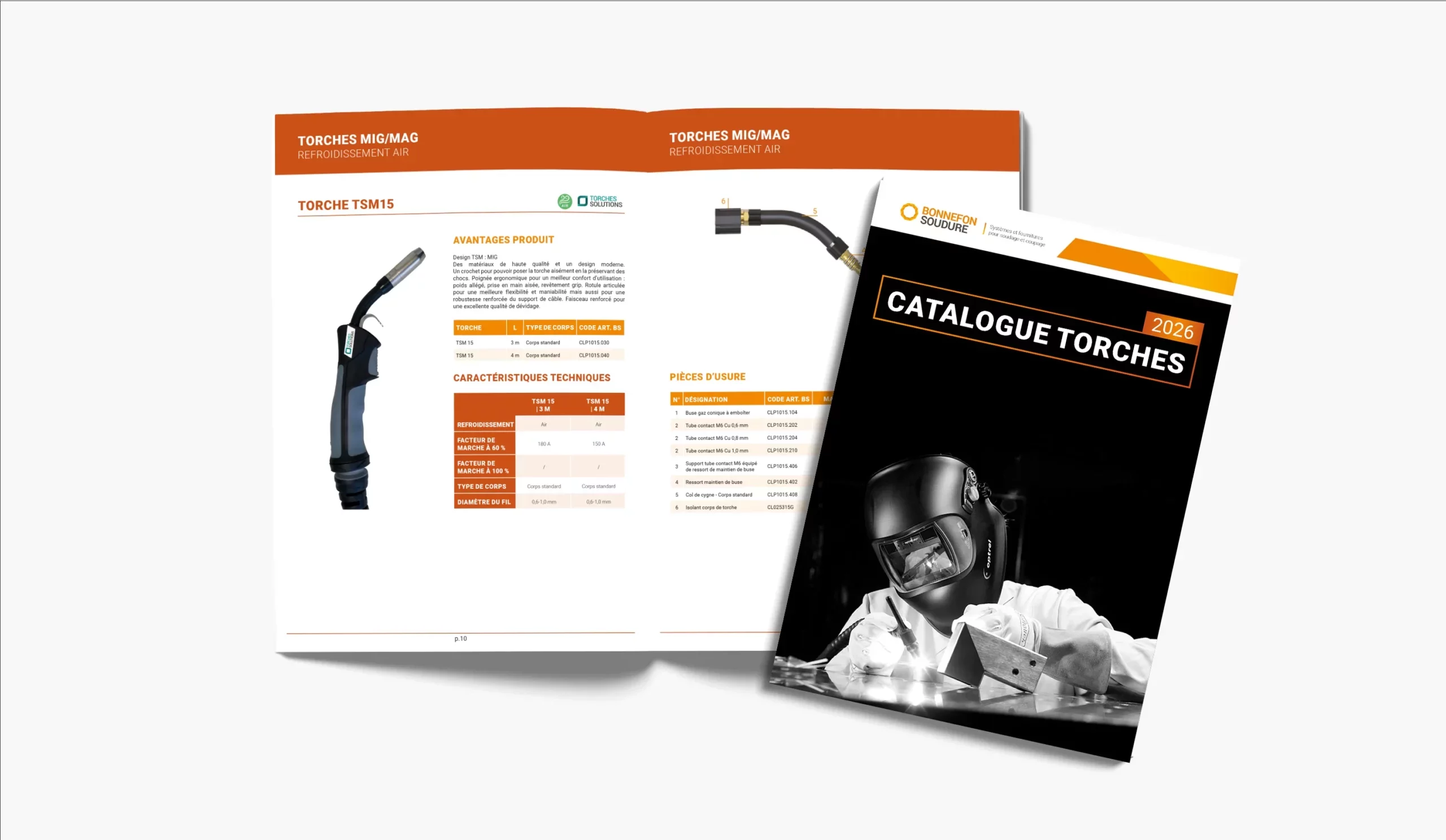Mockup du catalogue torches de soudage