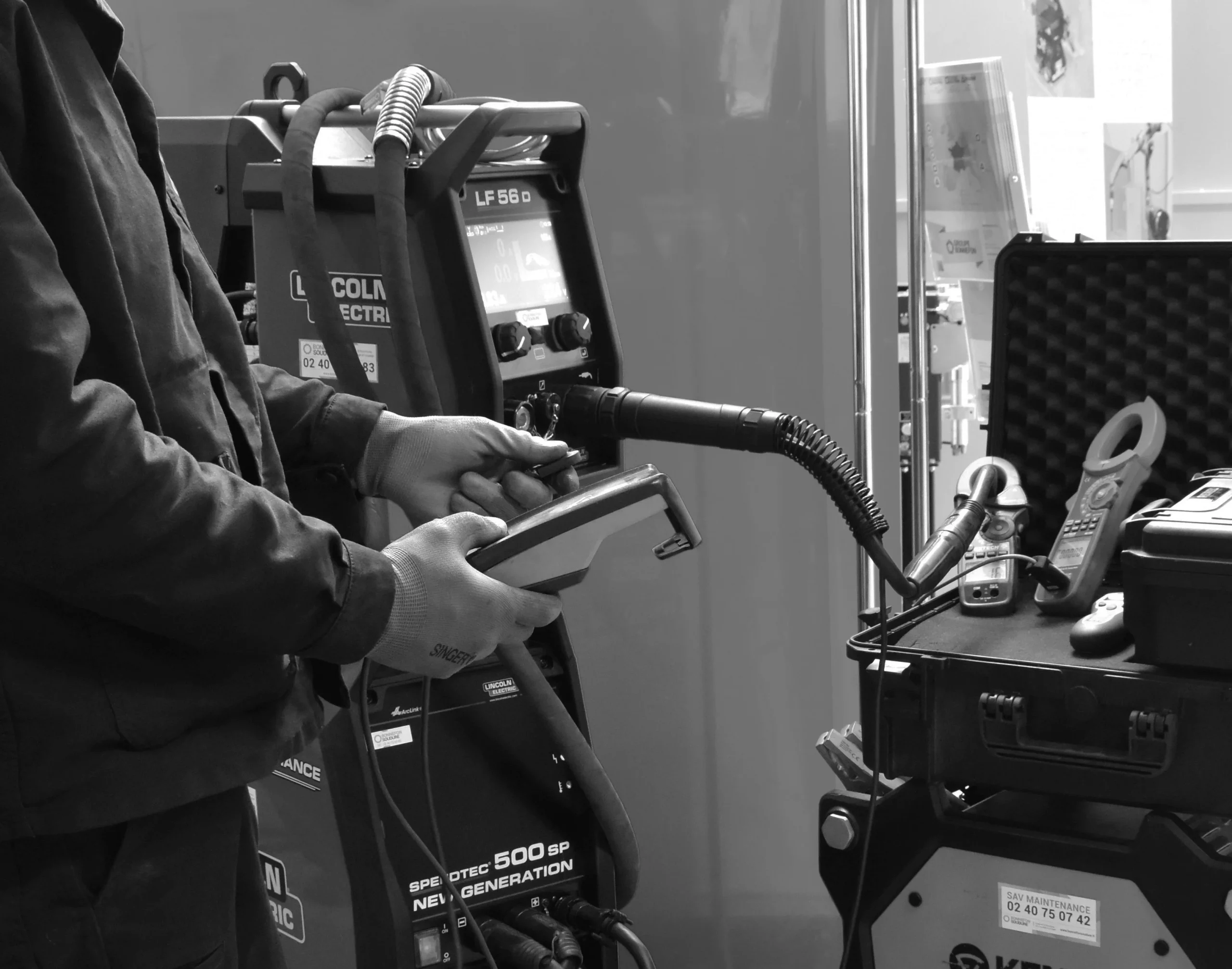 Calibration effectuée sur une machine soudage